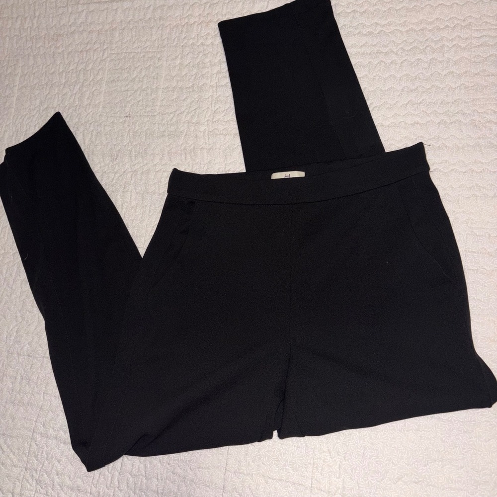Halston Womens Black Stretch Pull On Slim Leg Trousers Dress Pants Size XS